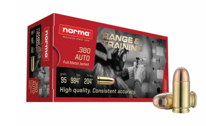 Norma 380 ACP 95 Grain FMJ Box of 50 1000 RDS 620140050