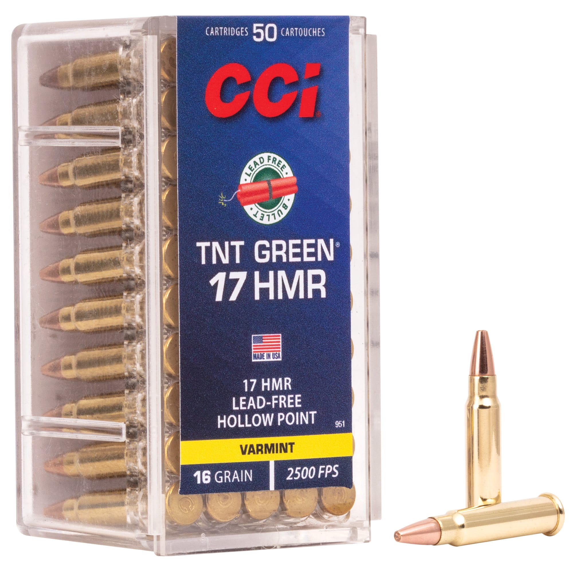 CCI Ammunition .17 HMR 16gr V-MAX Brass – 50rd
