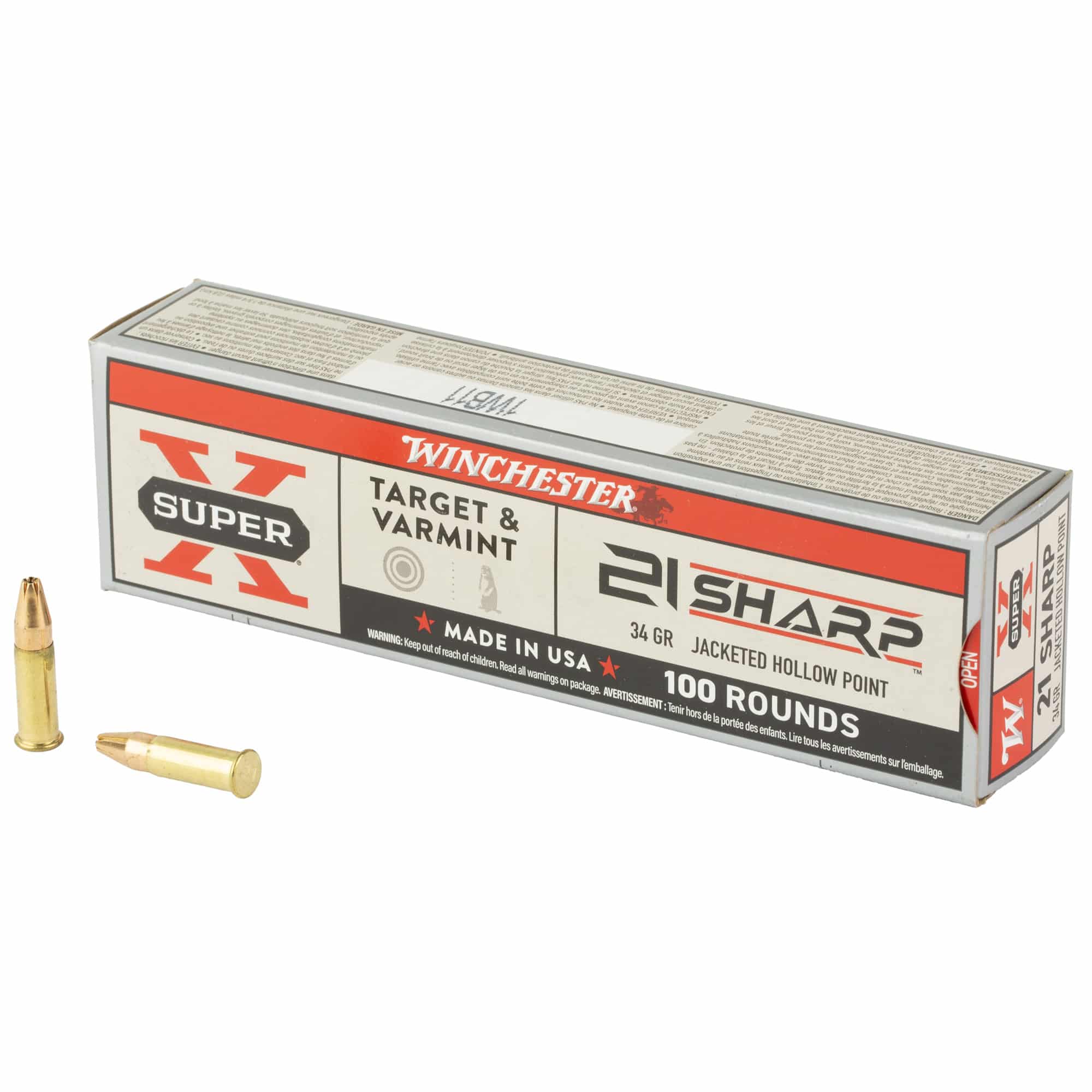 Winchester .22 WMR 34gr JHP N/A – 100rd